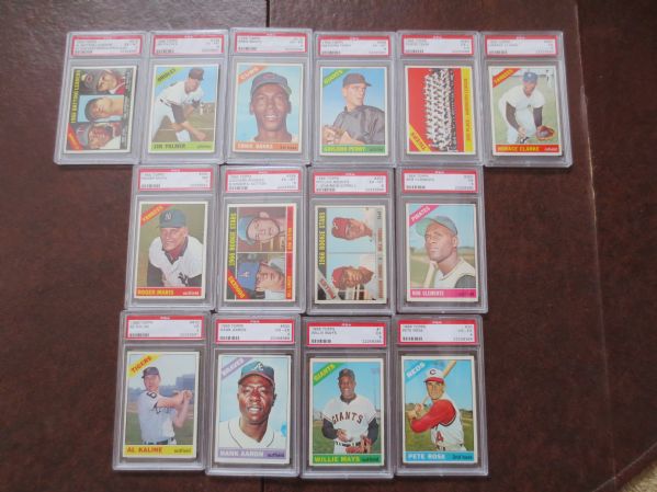 1966 Topps Baseball Card Complete Set with key cards PSA graded minus Mantle, Koufax