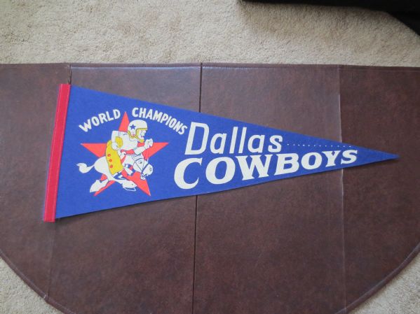 Super Bowl 6 felt football Pennant Dallas Cowboys vs. Miami Dolphins Staubach MVP 29+