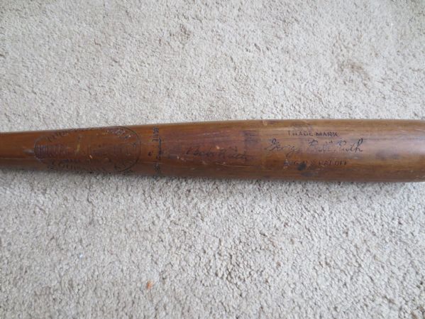 Babe Ruth Autographed Baseball Bat with Jimmy Spence Autograph Authentication WOW!