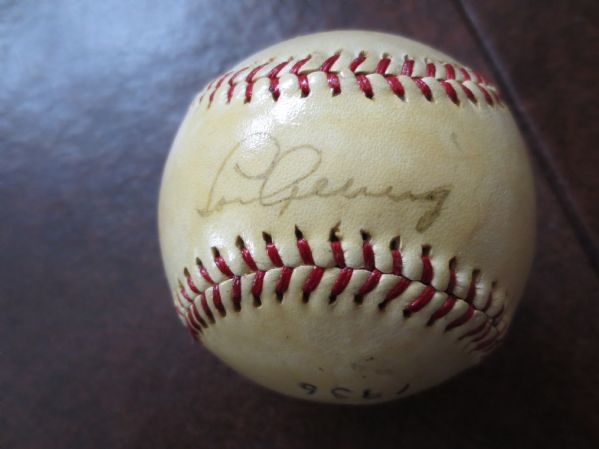 Lou Gehrig Autographed baseball with Authentication JSA Jimmy Spence RARE  **read full description**