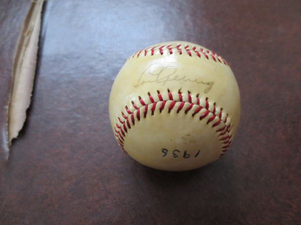 Lou Gehrig Autographed baseball with Authentication JSA Jimmy Spence RARE  **read full description**