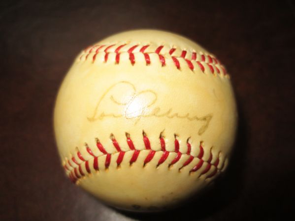 Lou Gehrig Autographed baseball with Authentication JSA Jimmy Spence RARE  **read full description**