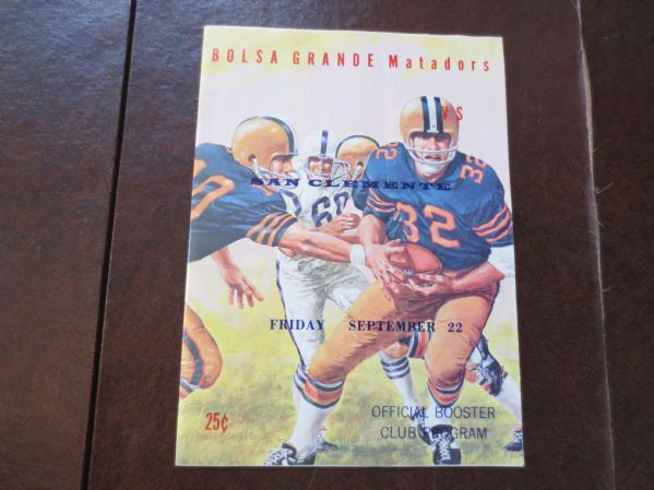 1972 San Clemente, CA at Bolsa Grande Matadors high school football program + photo