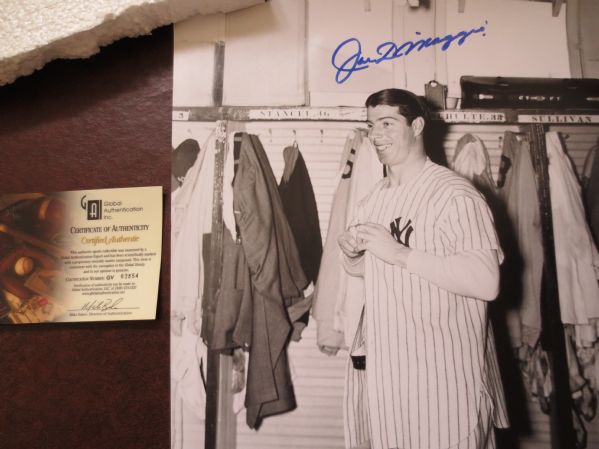 Joe DiMaggio Autographed Large Unusual Photo 20 x 16  GAI Cert.