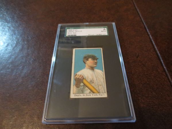 1909 E101 Larry Doyle baseball card with Bat New York Giants SGC Graded Authentic