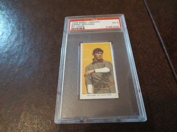 1909-11 T206 baseball card Danny Hoffman St. Louis Sweet Caporal back PSA 5 ex