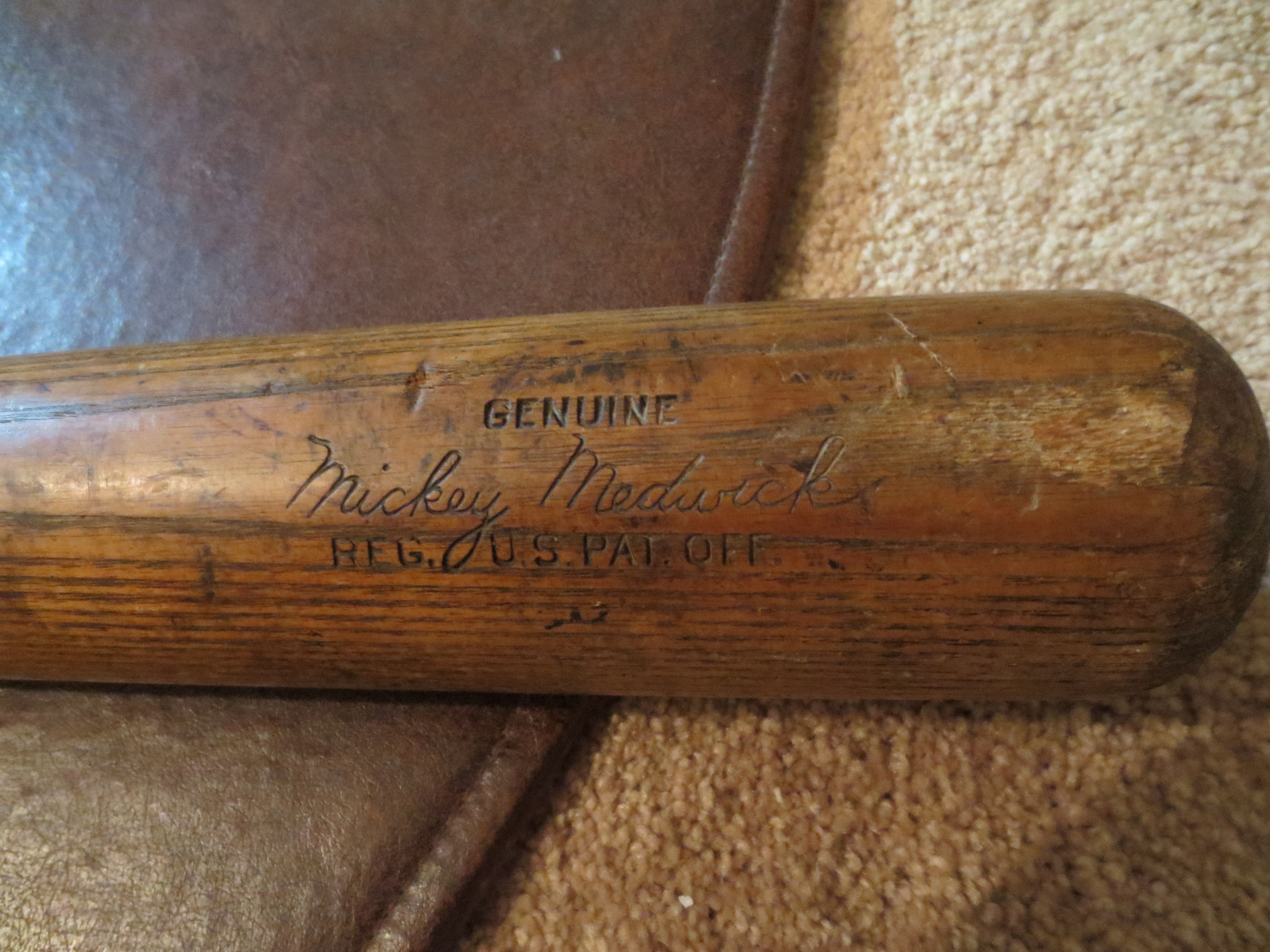 Lot Detail - Oddball Joe Ducky Medwick Store Bat Says "Mickey" Medwick ...