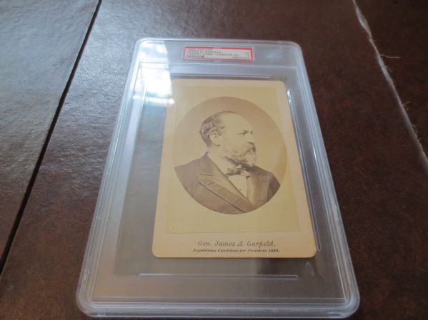 1880 Collyer James A. Garfield For President Cabinet Card with Vaseline Ad  PSA 5 Ex