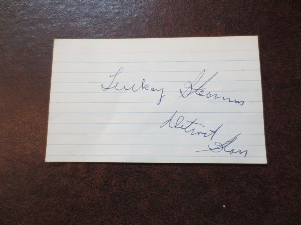 Turkey Stearnes Autographed 3 x 5 Negro Leagues HOF Spence COA Very RARE