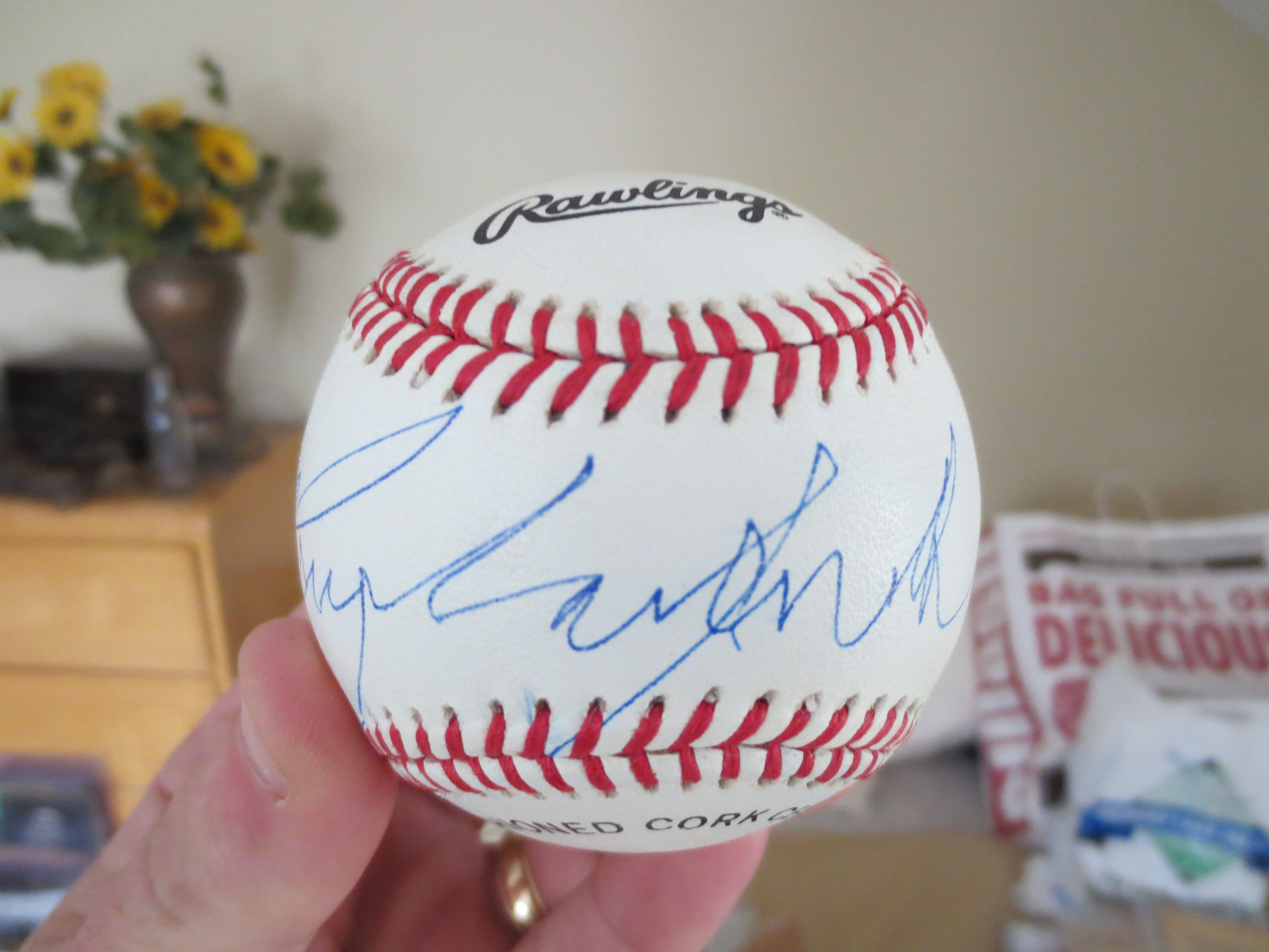 At Auction: Signed Roy Campanella Baseball photo Dodgers