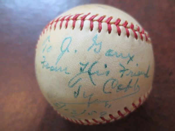 Autographed Ty Cobb single signed PCL baseball HOF Detroit Tigers Spence LOA  WOW