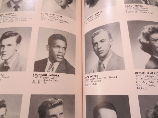 Lenny Moore NFL HOF Reading High school yearbook Reading, PA RARE  Senior Year!