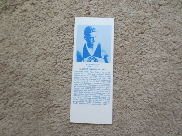 1968-74 Nat Holman Hall of Fame Bookmark New York Original Celtics CCNY