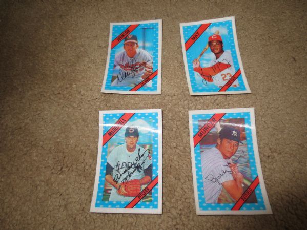 (4) 1972 Kellogg's 3D Baseball Cards May, Johnson, Murcer, and McDowell