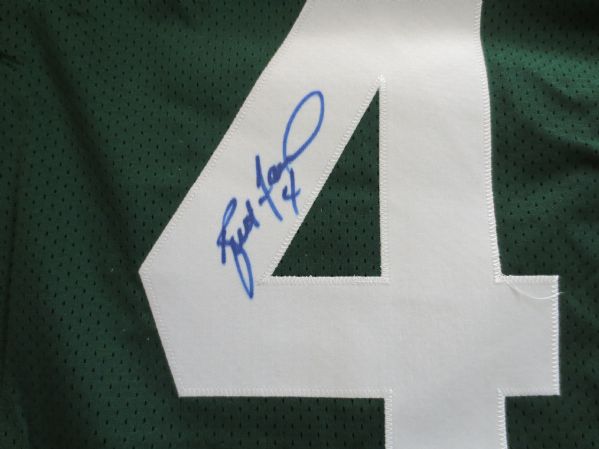 Brett Favre Autographed Green Bay Packers Football Jersey Scoreboard LOA