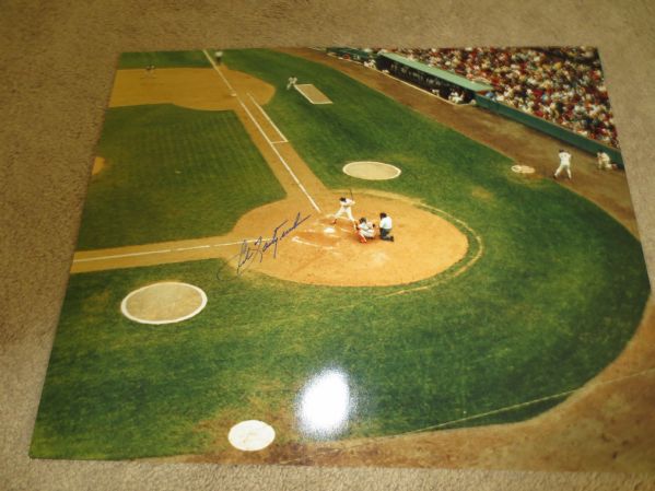 Autographed Carl Yastrzemski Original 15 x 20 Color Photo  Nice action shot!