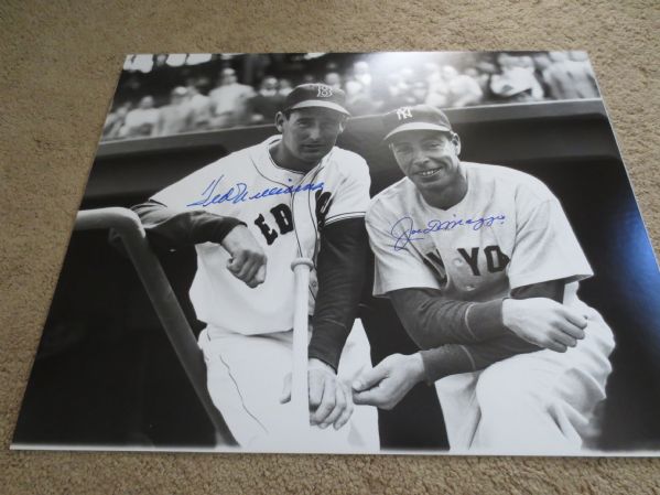 Autographed Ted Williams and Joe DiMaggio Autographed Picture Brearley Collection B/W  16 x 24