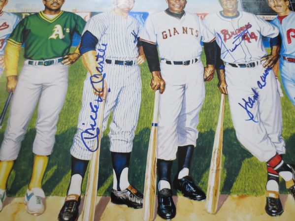 Autographed 500 Home Run Hitters Ron Lewis Print: Mantle, Williams, McCovey +, w/Spence LOA