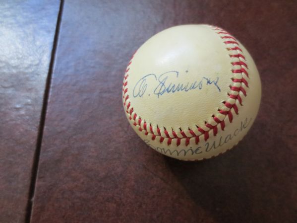 Connie Mack/Al Simmons HOF Autographed baseball with LOA from JSA Jimmy Spence