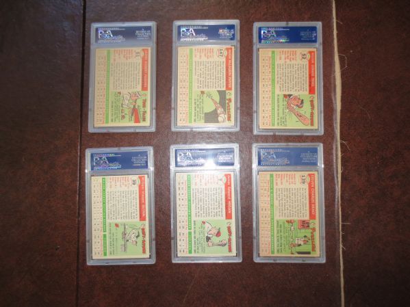 (6) 1955 Topps Baseball Cards PSA 4 to PSA 8 (OC) 