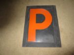 Original Yankee Stadium Scoreboard Sign "P"  23" x 15"  WOW   DiMaggio/Mantle/Berra