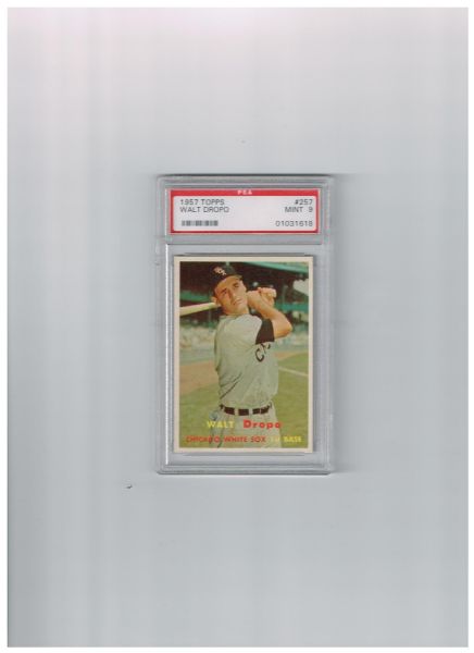 1957 Topps PSA 9 Walt Dropo MINT No Qualifiers #257  Zero 10's  WOW!