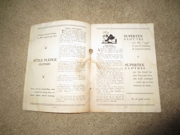 1936 Philadelphia Sphas Basketball Program World Champs ABL Lautman, Gotthoffer RARE