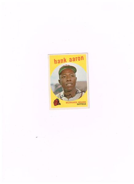 (3) 1959 Topps Baseball Cards Willie Mays #50, Al Kaline #360, Hank Aaron #380