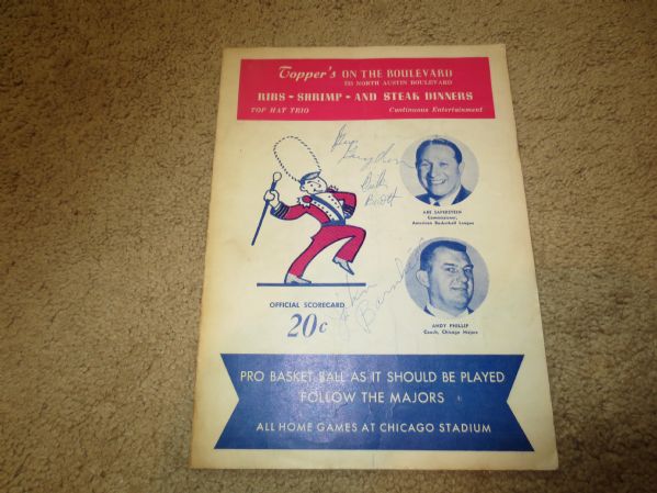 1961-62 ABL Basketball Program Chicago Majors Pipers Rens LA Jets Abe Saperstein  RARE