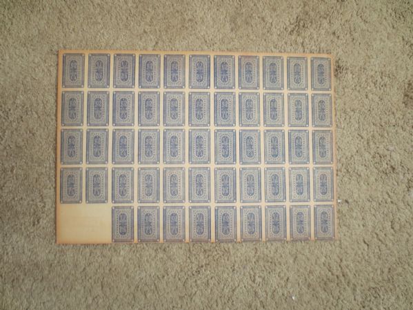 Circa 1959 Japanese Menko Babe Ruth Uncut Baseball Card Sheet 10.5 x 15   NEAT!