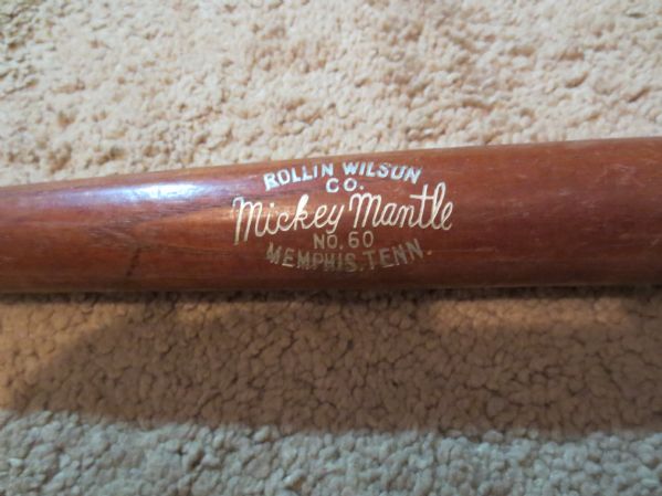 Circa 1960 Mickey Mantle Mini Bat Rollin Wilson Co. Memphis, TN  23 long