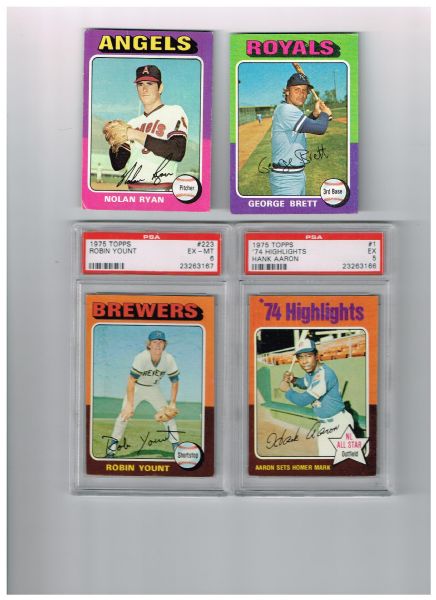 1975 Topps Baseball Complete Set   Excellent to Mint condition  Yount rookie PSA 6