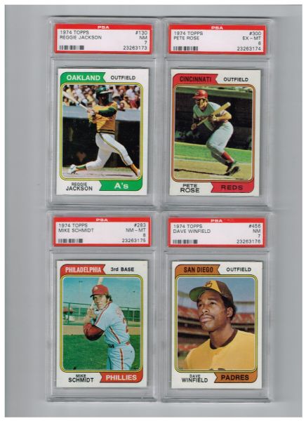 1974 Topps Baseball Complete Set near mint to mint Schmidt PSA 8 near mint-mint