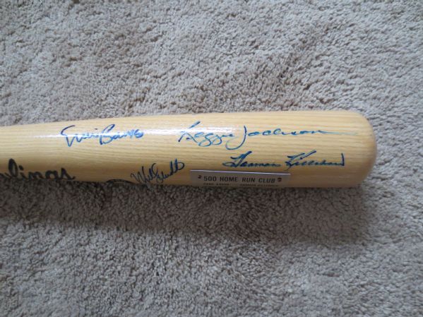 Autographed 500 Home Run Club Full Sized Bat Mantle, Williams, McCovey + w/Spence LOA