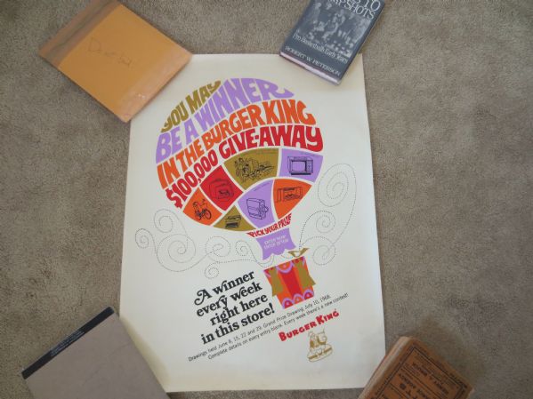 1968 Burger King Full Size Poster Advertisement  UNUSUAL