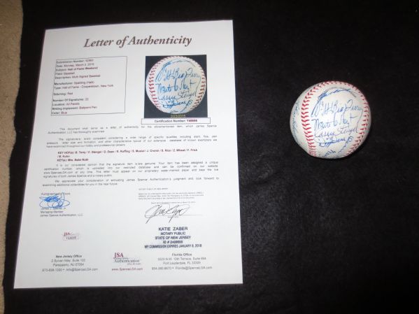 1960's Hall of Fame Weekend Autographed Baseball with JSA Certification WOW