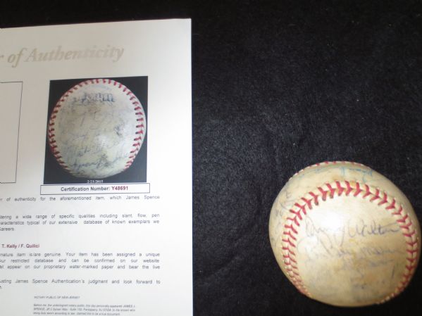 1975 Minnesota Twins Team Signed Ball 25 sigs with Bostock, Thompson, Blyleven JSA