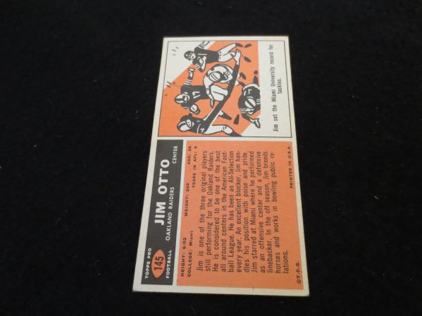 1965 Topps Jim Otto football card #145 Hall of Famer Oakland Raiders