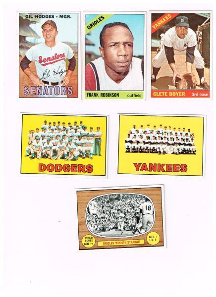 (30) 1966 and 1967 Topps Baseball Cards: Frank Robinson, Hodges, Team cards, World Series cards, +