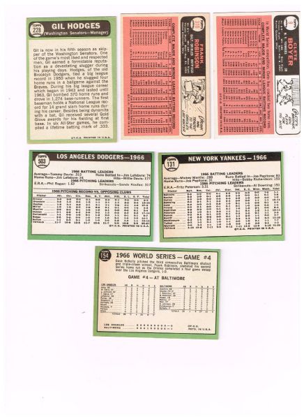 (30) 1966 and 1967 Topps Baseball Cards: Frank Robinson, Hodges, Team cards, World Series cards, +