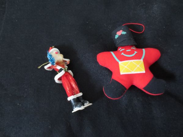 Two Circa 1970 Christmas Ornaments  Carl's Jr.  Nahas  Southern California icons