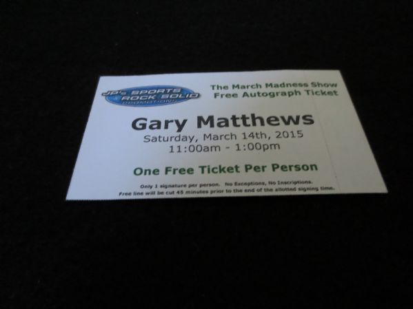 Gary Matthews Autographed business card San Francisco Giants Atlanta Braves