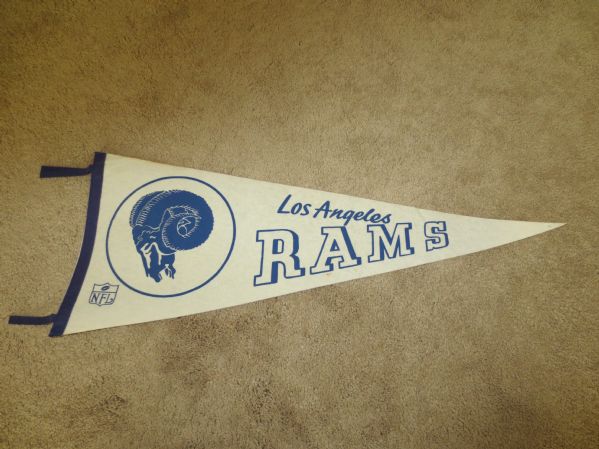 Circa 1960's Los Angeles Rams soft felt pennant  34