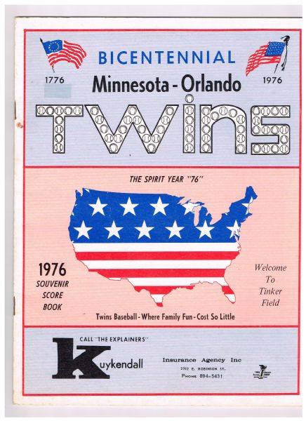 1976 Minnesota Twins & Orlando Twins Spring Training Program 