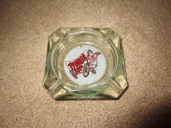 1970's Pioneer Take Out Chicken fast food glass ashtray