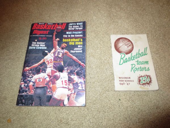 1946-47 Wisconsin High School Basketball team rosters booklet + 1974 Basketball Digest