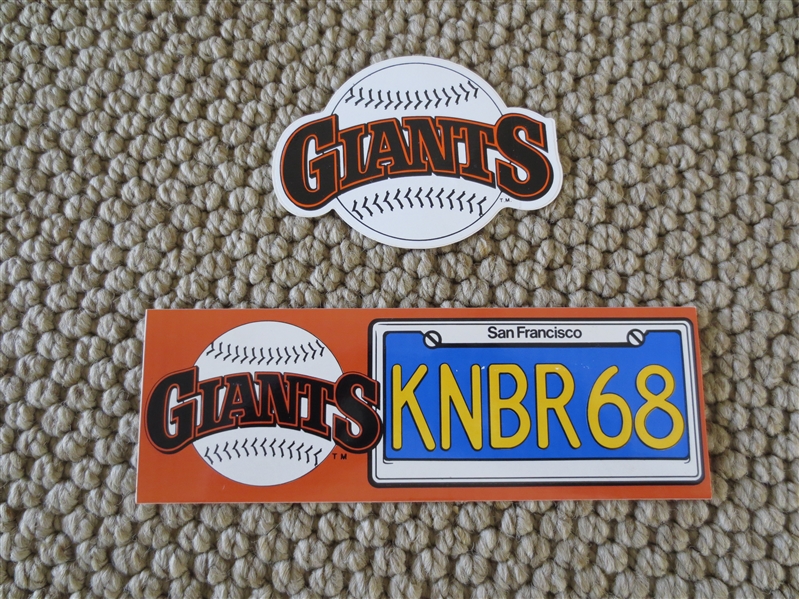 (2) 1987 San Francisco Giants Bumper Stickers Wild West Division Winners