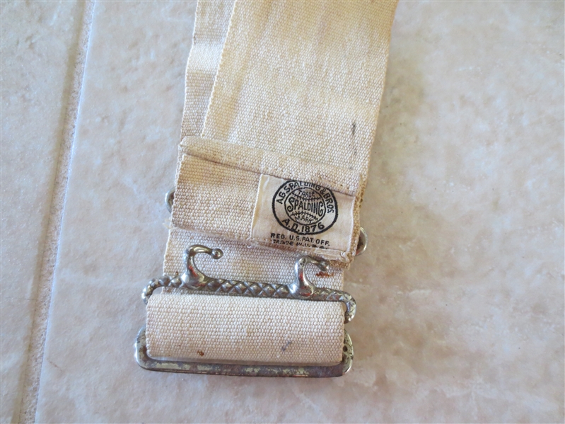 1905 Spalding Baseball Belt with beautiful cloth label and hooks  Neat!