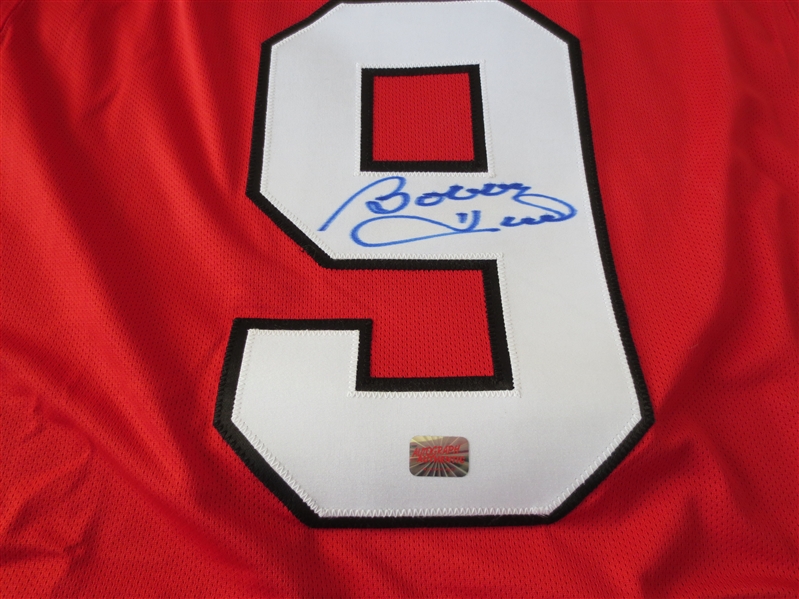 Bobby Hull Autographed Red Chicago Blackhawks Jersey #9 HOF