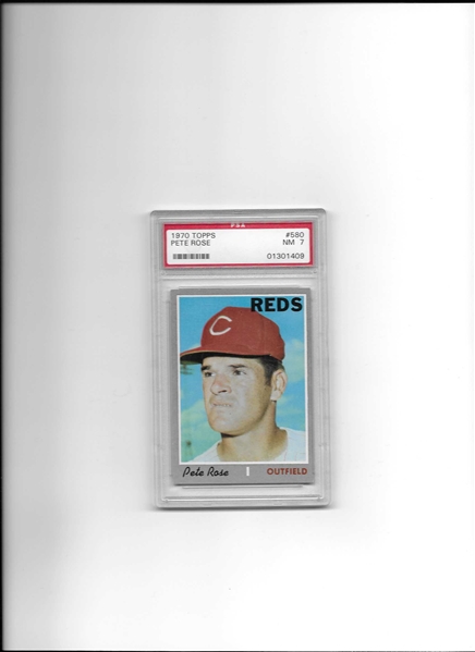 1970 Topps Baseball Pete Rose PSA 7 Near Mint  No Qualifiers #580 SMR $60